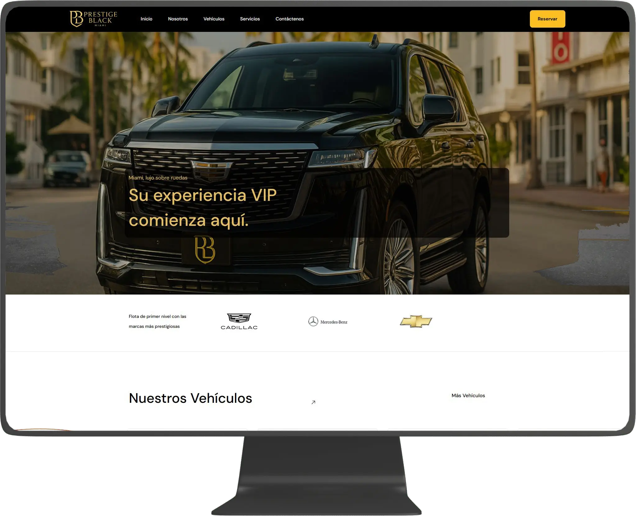 Escritorio mostrando la interfaz de Prestige Black Miami